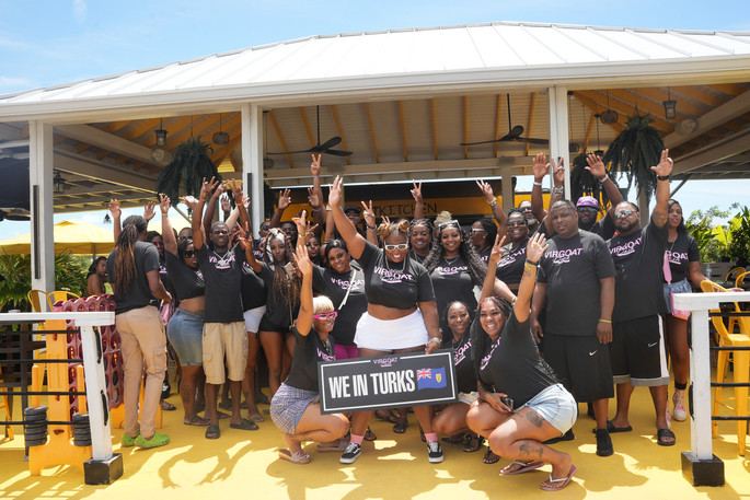 The crew in Turks & Caicos at a past Virgoat Bash